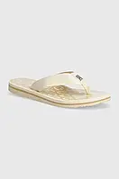 Urbanshop com ua В'єтнамки Tommy Hilfiger TH EMBLEM BEACH SANDAL жіночі колір бежевий на плоскому ходу