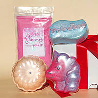 Дитячий подарунковий набір косметики для дівчаток з бомбочками та шиммером для ванни.