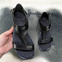 Босоножки женские черные кожаные на низком ходу Carti 2766-3