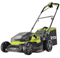 Газонокосилка аккумуляторная Ryobi RY18LMH37A-250, ONE+ Hybrid, АКБ+сеть (18В/220В), 2х5Ач, 37см, 45л,