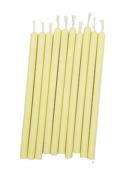 16 шт Біла воскова свічка висота 14 см. Код/Артикул