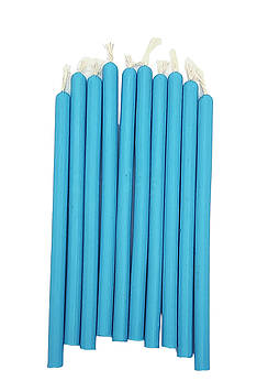 16 шт Блакитна воскова свічка висота 14 см. Код/Артикул