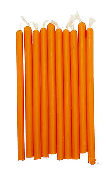 20 шт Помаранчева воскова свічка висота 14 см. Код/Артикул