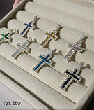 Срібний хрестик (різні кольори), фото 9