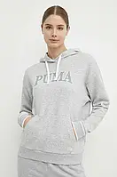 Urbanshop com ua Кофта Puma SQUAD жіноча колір сірий з капюшоном меланж 677899 РОЗМІРИ ЗАПИТУЙТЕ