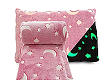 Дитячий плед-покривало Magic Blanket, що світиться в темряві 150 см * 120 см Рожевий, фото 2