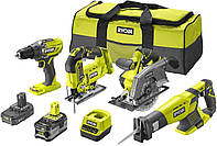 Набор из четырех аккумуляторных инструментов Ryobi RCK184C-242S, 18В ONE+