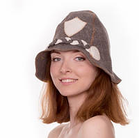 Банна шапка Luxyart "Жандарм", натуральна повсть, сірий (LA-064) ds