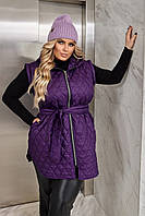 Функциональная куртка-жилетка со съемными рукавами фиолетовый- RudSale