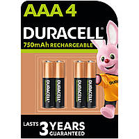Аккумулятор Duracell AAA HR03 750mAh * 4 (5007331)(1721977314756)