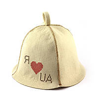 Банная шапка Luxyart "Я люблю Украину", искусственный фетр, белый (LA-419) ds
