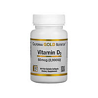 Витамин California Gold Nutrition Витамин D3, 2000 МЕ, Vitamin D3, 90 капсул из рыбьего желатина