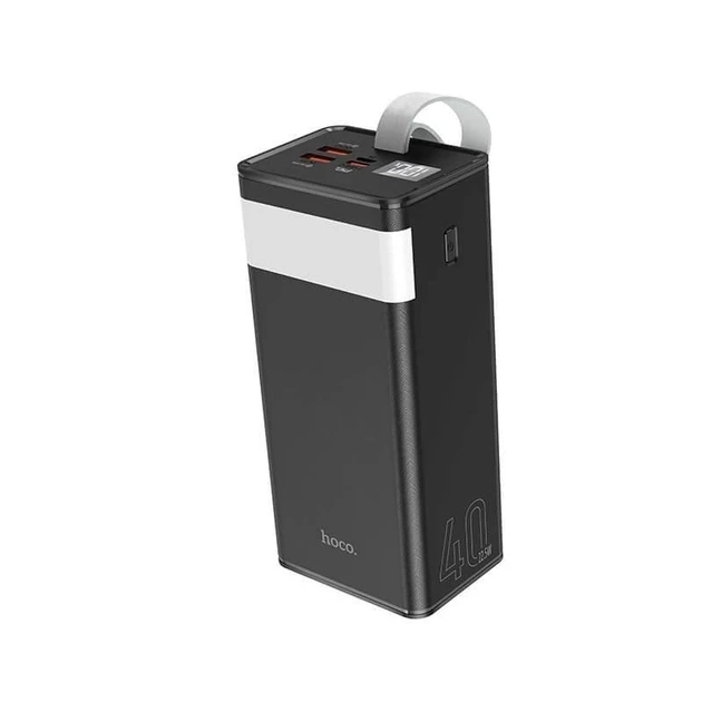 УМБ Павербанк з швидкою зарядкою 40000mAh 22.5W 5A HOCO J86 Зовнішній акумулятор Powermaster з ліхтариком Чорний, фото 1