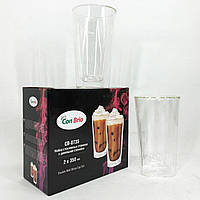 Скляні чашки із подвійним дном Con Brio CB-8735-2 | Скляні склянки з BI-491 подвійними стінками