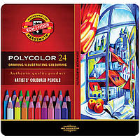 Карандаши цветные Koh-i-Noor Polycolor художественные металл. пенал 24 цветов (3824024002PL)(1784715053756)