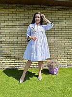 Нежное платье с воланами по низу коттон белый- RudSale