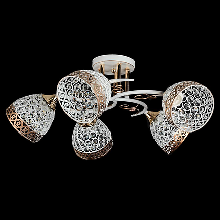 Біла стельова люстра на п'ять плафонів D550*H230 E27, фото 1