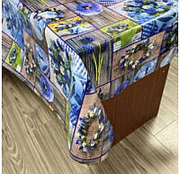 Столова щільна клейонка для дачі, кафе, альтанки на тканинній основі ламінована метражем ширина 140 см