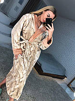 Жіночий теплий довгий махровий халат із капюшоном бежевий ТУРЦІЯ, фото 4