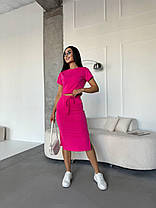 Стильний жіночий костюм укорочена кофта та спідниця олівець із кишенями, фото 4