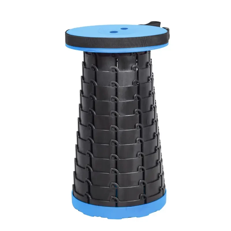 Стілець портативний складаний Retractable Folding Stools (Black Blue)-LВR