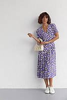 Літнє плаття з квітковим принтом ESPERI - фіолетовий колір, S (є розміри) ds