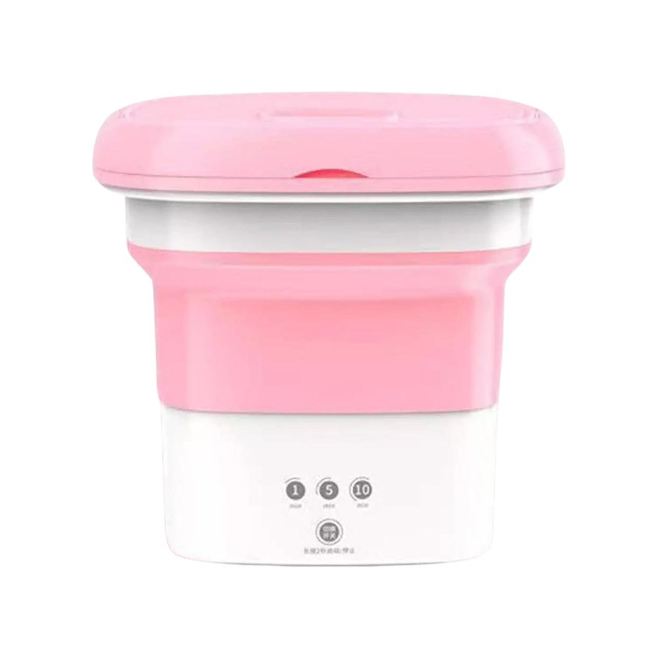 Пральна складна машина міні-відро MA2000 (White Pink)-LВR| Портативна пралка