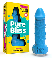 Мыло в форме члена на присоске Pure Bliss Mini (голубой)