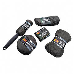 Набір для догляду за авто 9 предметів сірий, для скла та делікатних поверхонь