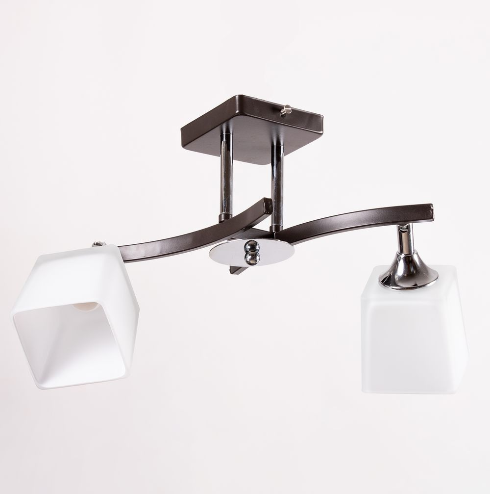 Чорна стельова люстра на 2 квадратних плафони W180*L500*H270 E27