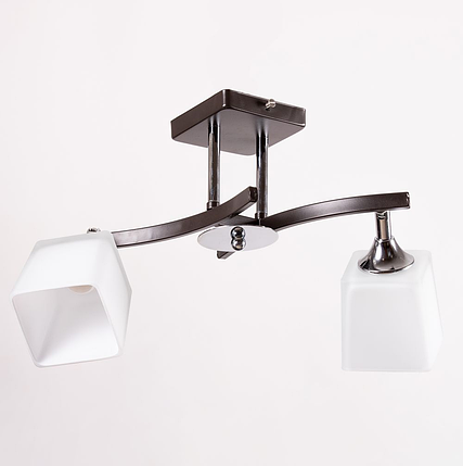 Чорна стельова люстра на 2 квадратних плафони W180*L500*H270 E27, фото 1