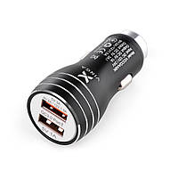 Зарядное устройство Vinga QC3 Quick Dual USB Car Charger aluminium 18W Max (VCCQAABK)(1837478797756)