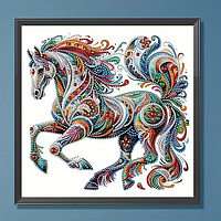 Алмазна мозаїка картина стразами за номерами кінь