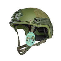 Шолом FAST Future Assault Shell Helmet NIJ IIIA олива з покращеними вставками