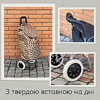 Кольорова сумка-кравчучка Практична сумка візок для продуктів Посилені господарські сумки на колесах