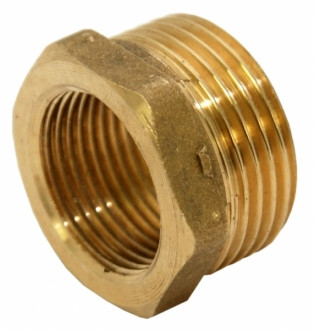 Перехід Ду 20 внутрішня х 40 зовнішня різьба, латунь, фото 1