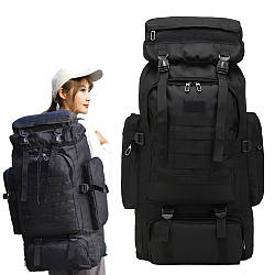 Тактичний рюкзак на 50л (62х30х20 см) T-1725, Чорний / Військовий рюкзак / Рюкзак ЗСУ / Рюкзак із системою Молле