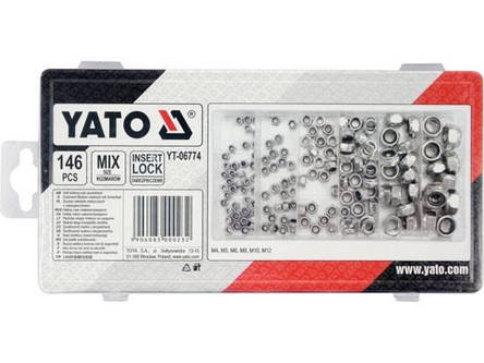 Гайки М4- М10 самозатисні YATO в пластиковій коробці; наб. 146 шт., фото 3