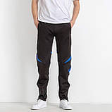 Підліткові спортивні штани для хлопчика з синім принтом еластик, чорного кольору, XXL, фото 2