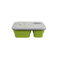 Набор туристической посуды Tramp 2 отсека силиконовый 900ml с ловилкой olive (UTRC-090-olive)(1840156104756)