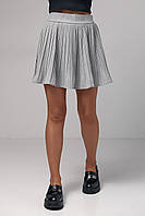 Короткая юбка плиссе светло-серый цвет, M (есть размеры) ds