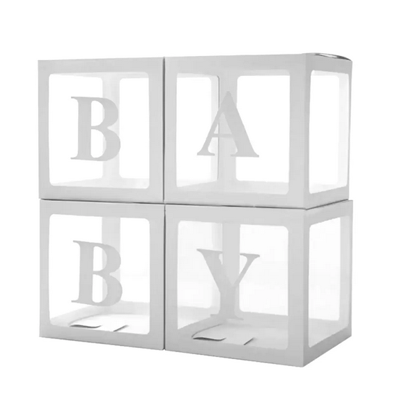 Декор для повітряних куль (білі кубики) BABY, фото 1