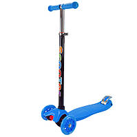 Самокат детский 3-х колесный Scooter Maxi SC2401(Blue) светящиеся колеса синий ds