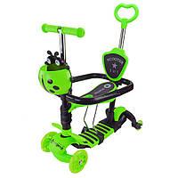 Самокат детский 3-х колесный Scooter Children's SC2501(Green) 3в1 светящиеся колеса, зеленый ds