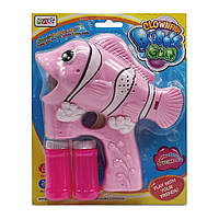 Детский генератор мыльных пузырей "Рыба-клоун" S680-8(Pink) со светом и музыкой ds