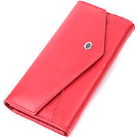Женский кошелек с геометрическим клапаном из натуральной кожи ST Leather 22545 Красный ds