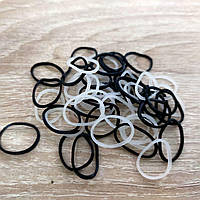 Резинки для плетения браслетов белые и черные 50 штук