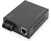 Медиа-конвертор DIGITUS Gigabit PoE+, RJ45/SС MM 0.5km, 802.3at, 30W, incl. PSU