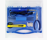 Набір для паяння ZD-921G (паяльник 220V 30W, підставка, 5 жал,3 інструменти,плоскогубці), фото 2