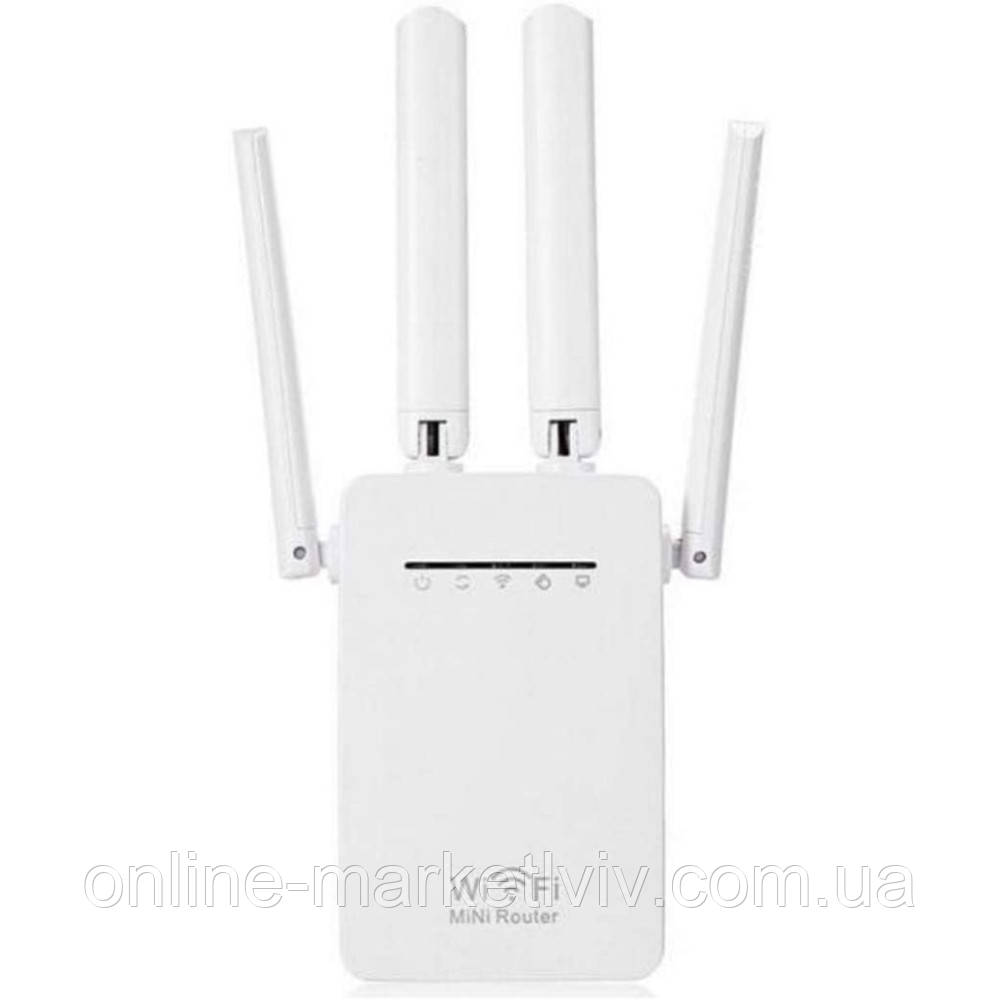 Підсилювач сигналу WiFi, 300 Mbps на 4 антени, PIX-LINK LV WR09 / Вайфай репітер / Ретранслятор, фото 1